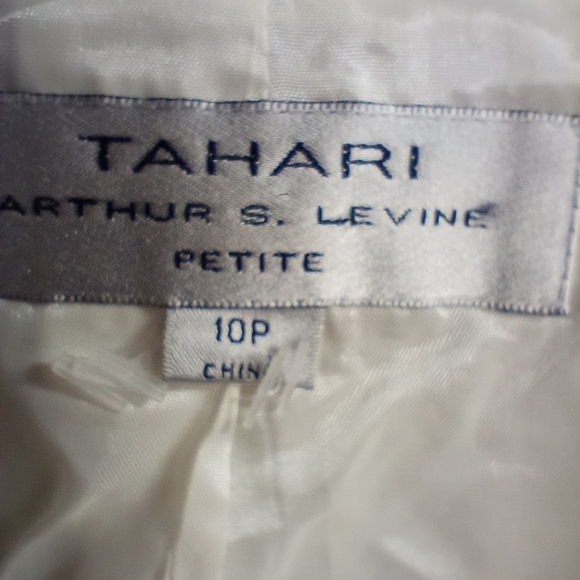 Tahari Arthur S Levine 10PGreen Tweed 3 Button Lined Blazer Padded Shoulders - Picture 11 of 12